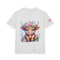 Cute Highland Calf Floral Youth T-Shirt