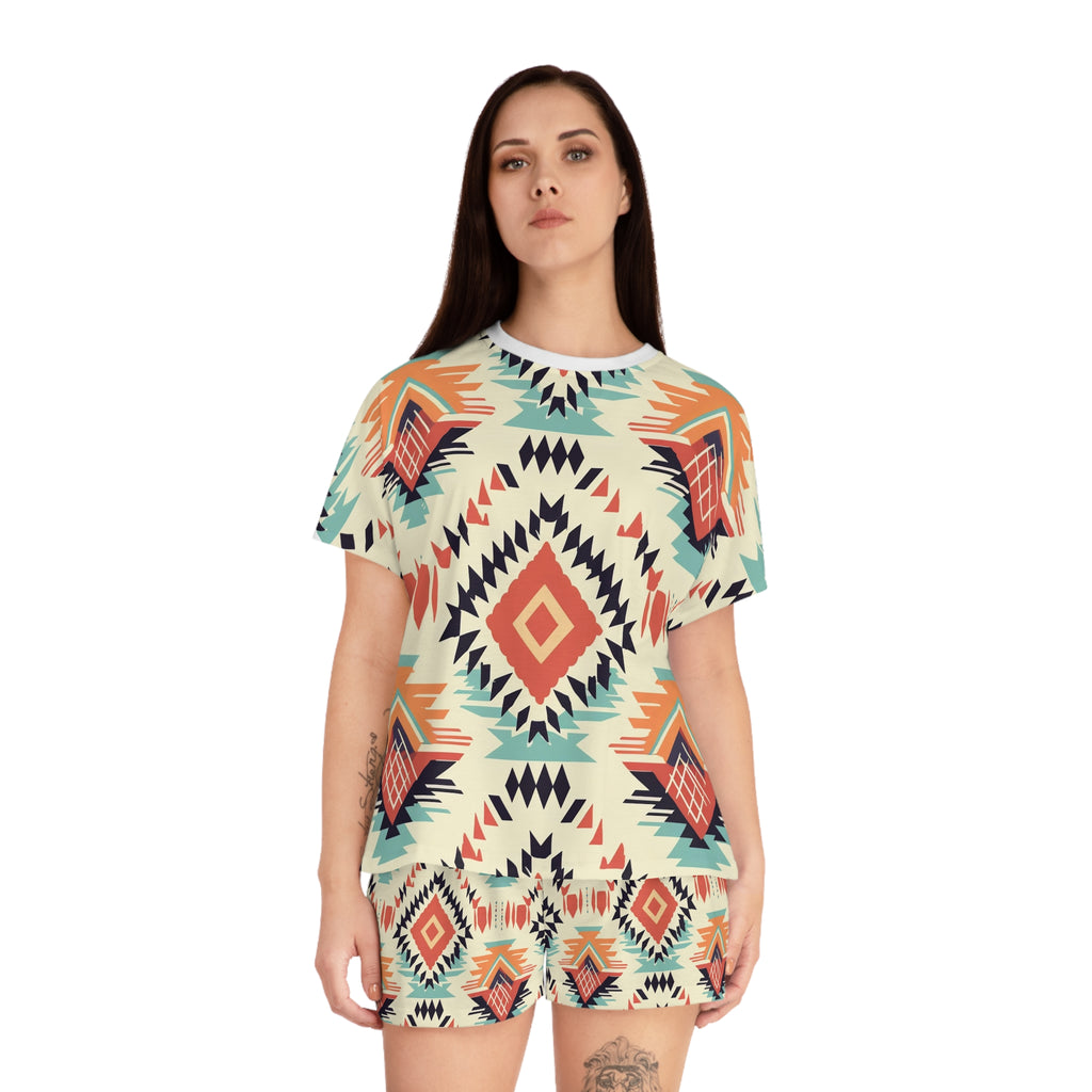 Southwest Aztec Print Women's Short Pajama Set