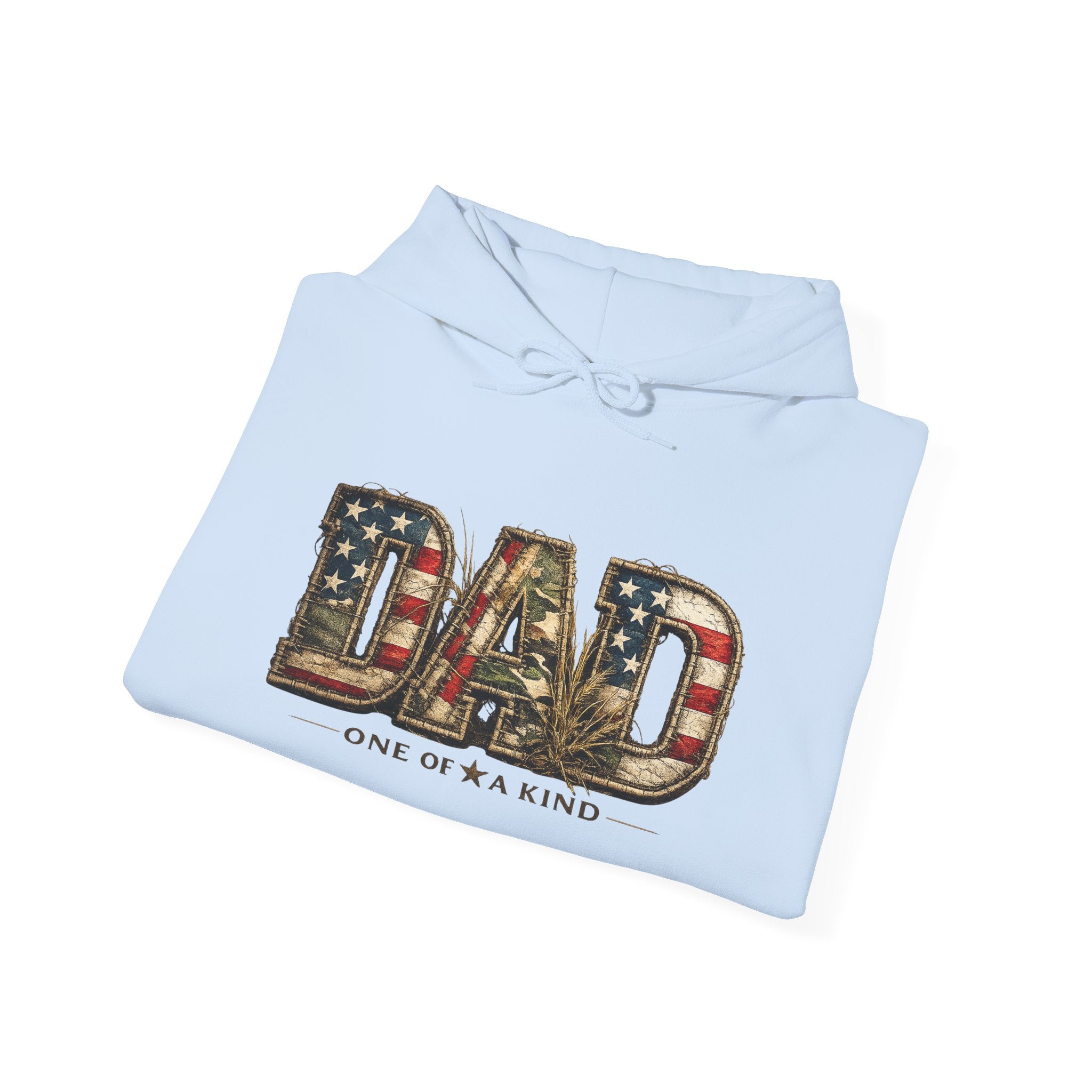 Personalizable Dad One of a Kind Hoodie — American Flag Patriotic Father’s Day Sweatshirt