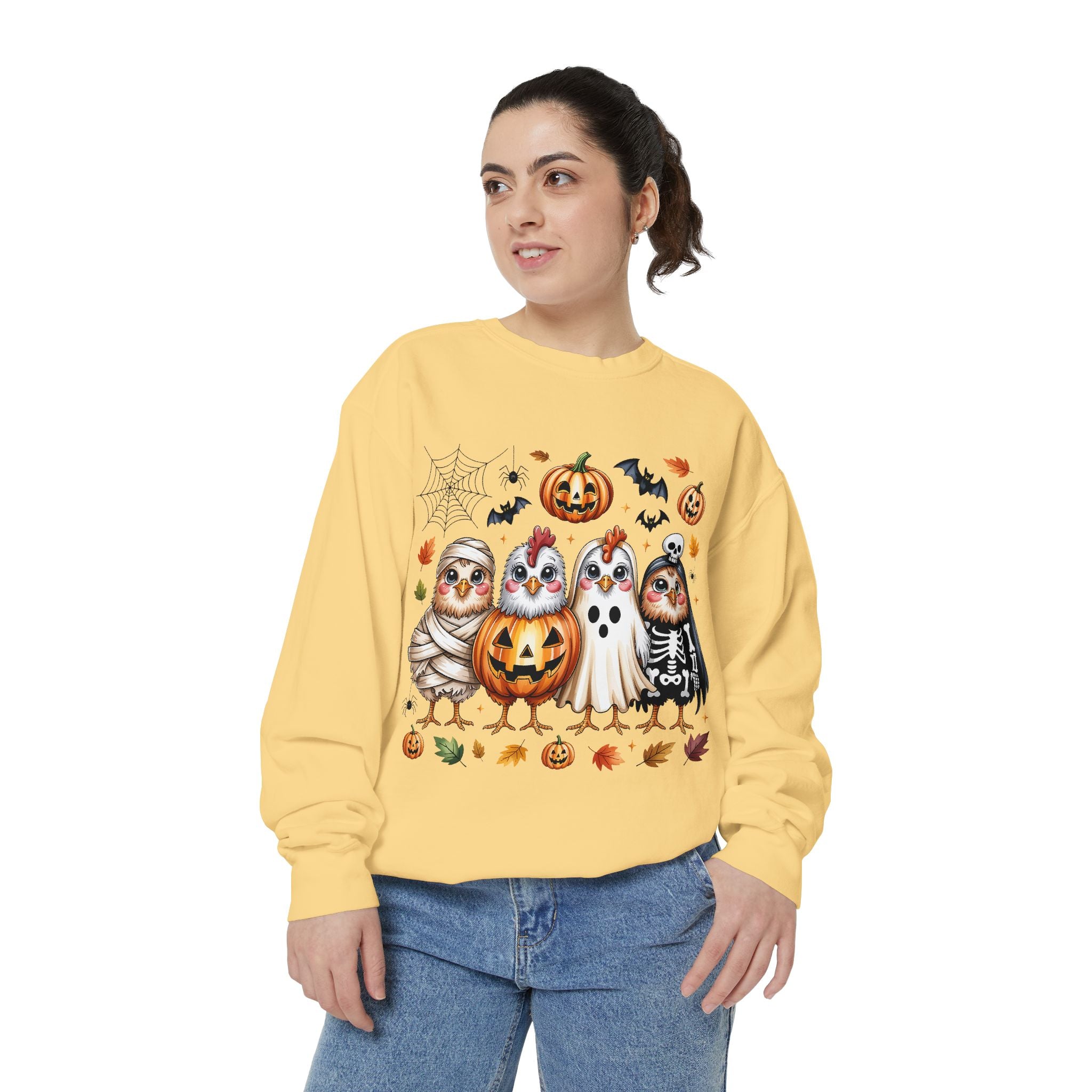 Halloween Owl Sweatshirt — Cute Spooky Owls in Costumes with Pumpkin & Ghost Design