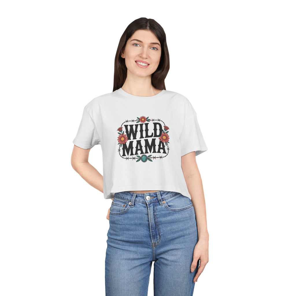 Wild Mama Crop Tee – Floral Western Mother's Day Top