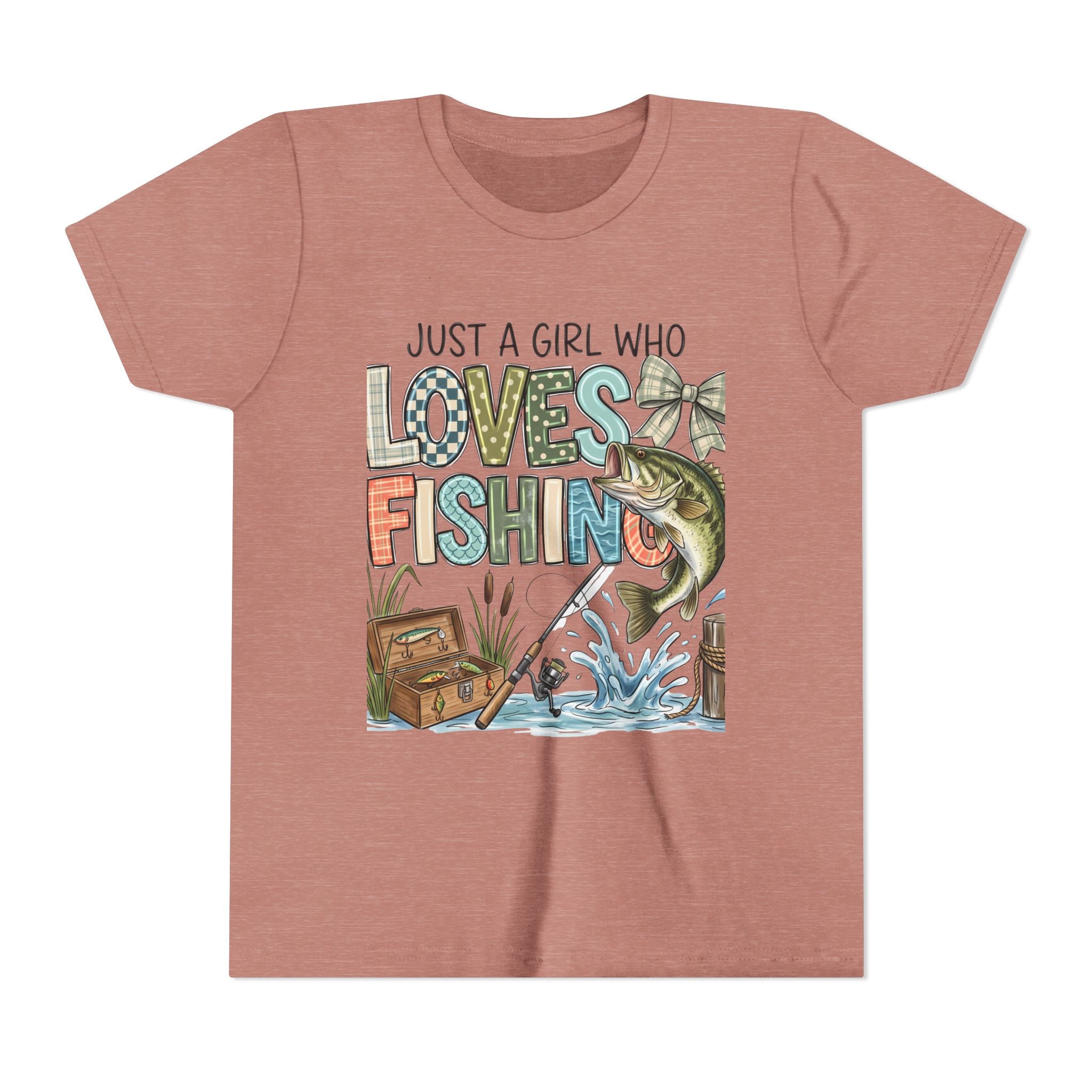 Youth Fishing Tee — "Just a Girl Who Loves Fishing" Graphic Shirt