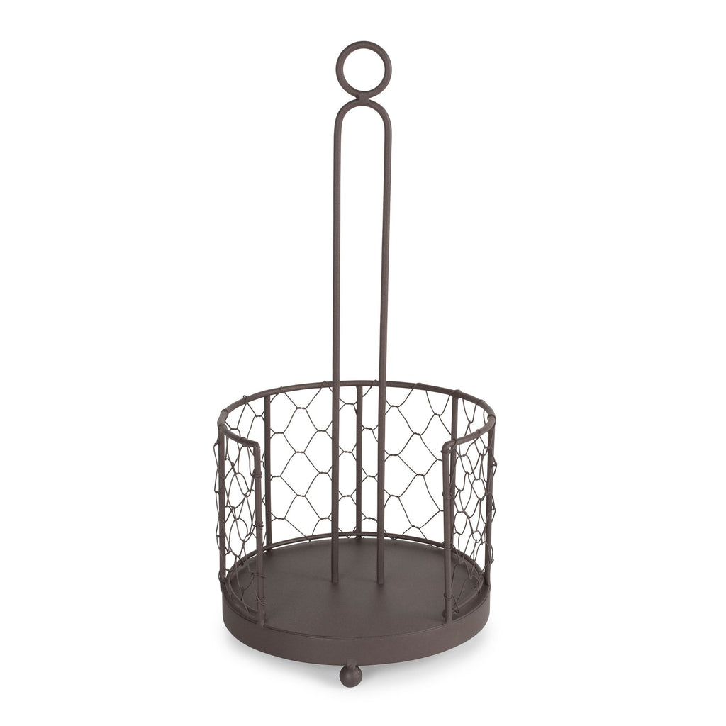 DII Metal Kitchen Storage Collection Farmhouse Stand Chicken Wire Paper Towel Holder Rustic Bronze